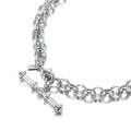 925 Sterling Silver Plated 6mm Belcher Chain Bracelet with T-Bar End