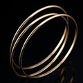 18ct Heavy Yellow Gold Plated Plain 3mm Triple Bangle Set
