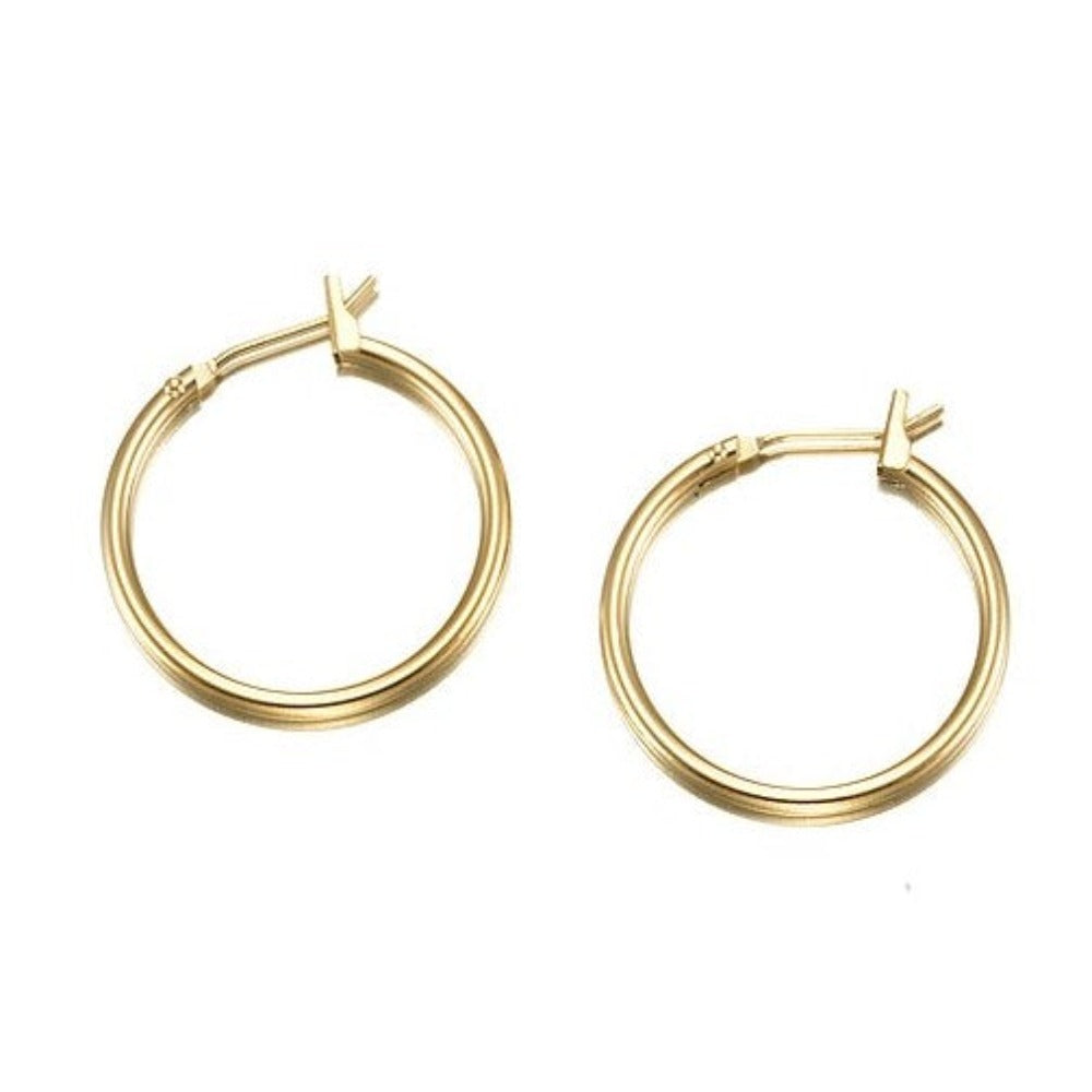 18ct Heavy Yellow Gold Plated 35mm Large Hoop Earring-0