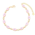 Bohemian Evil Eye Bracelet Gold Plated Copper Colorful Enamel Zirconia Inlaid Adjustable Chain Jewelry