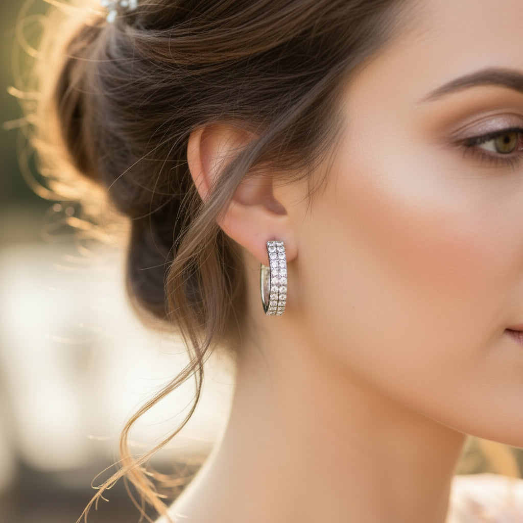 Hoop Earrings Featuring 44 Crystals by Swarovski®