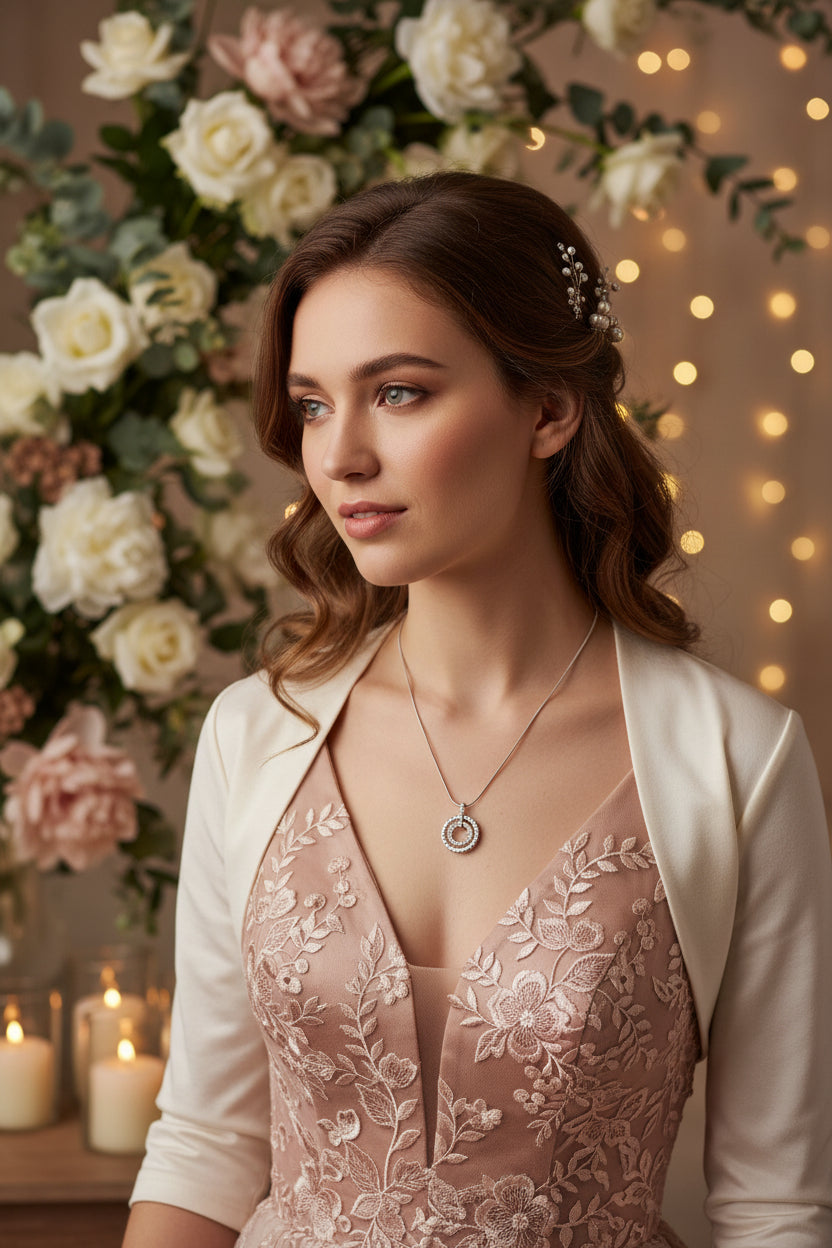 Double Circle Pendant Necklace Featuring 20 Crystals by Swarovski®