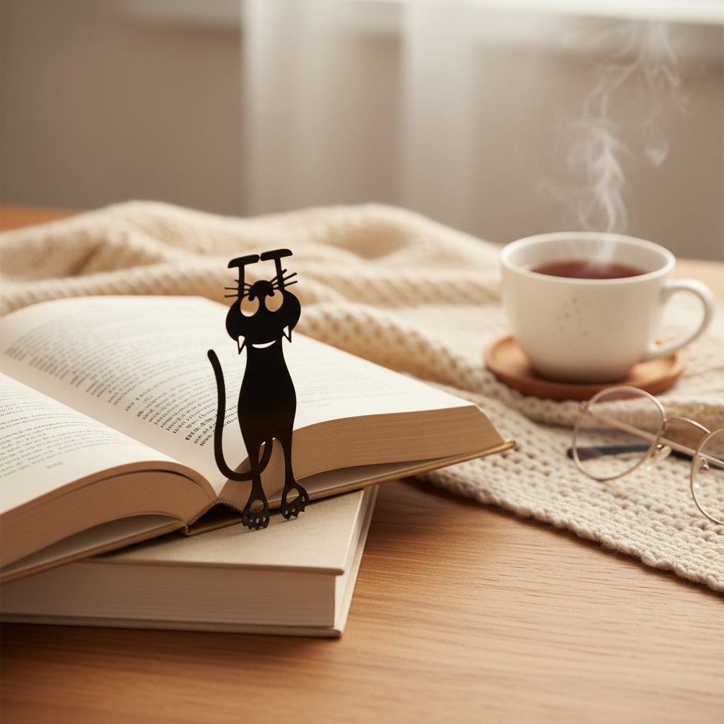 Creative Black Cat Silhouette Acrylic Bookmark