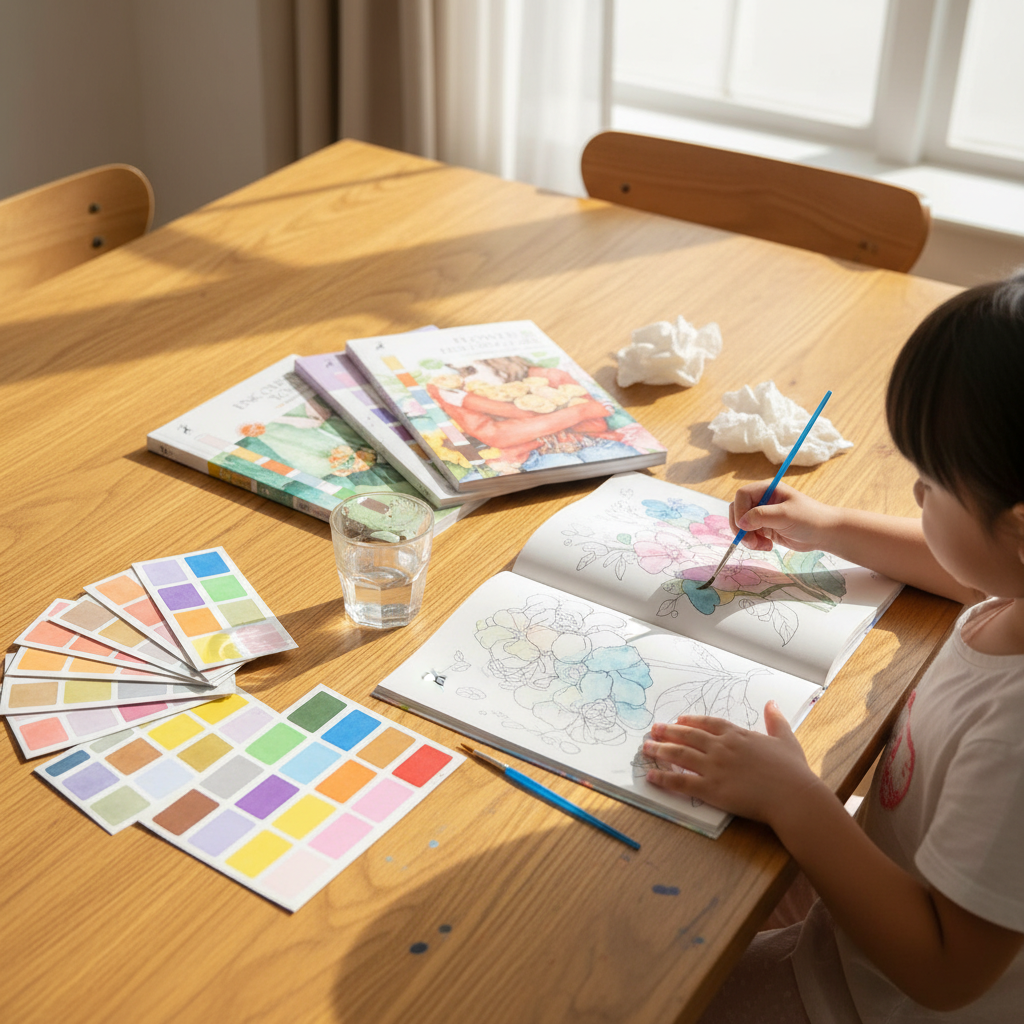 DIY Watercolor Coloring Book Set - Kids & Family