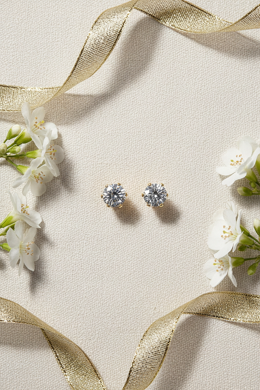 Swarovski Earrings Flat Lay